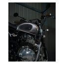 Trip Machine, Classic leather tank pad set. Black suede