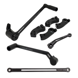 Arlen Ness, +3" extended foot control kit. Black