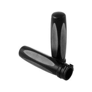 Ribbed Grips Black Anodized 1" Throttle Cables