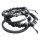 Skull Bead And Leather Chain Bracelet 8", stretch, adjustable