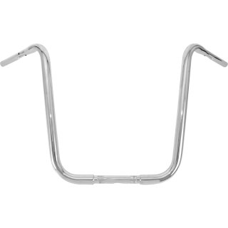 18 Gorilla Apehanger Handlebar 1" clamp diameter Non-Dimpled 3-Hole Chrome 1 1/4" Throttle Cables