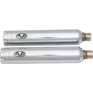 Double Slip-On Muffler Set Endcap Revolver Chrome