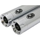 Double Slip-On Muffler Set Endcap Revolver Chrome