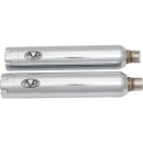 Double Slip-On Muffler Set Endcap Revolver Chrome