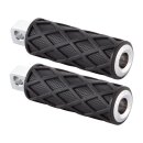 Diamond Footpegs Black Rubber Peg, Chrome End Cap Male Mount