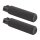 Knurled Rubber Footpegs Black Rubber, Black Endcap