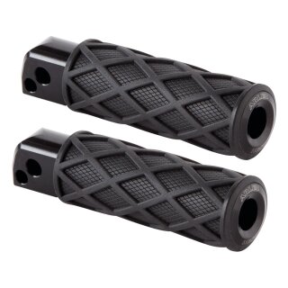 Diamond Passenger Pegs Black Rubber Peg, Black End Cap