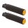 Knurled Rubber Footpegs Black Rubber, Gold Endcap