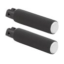 Knurled Rubber Footpegs Black Rubber, Chrome Endcap