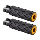 Diamond Footpegs Black Rubber Peg, Gold End Cap