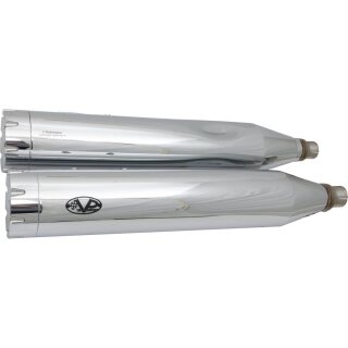 Double Slip-On Muffler Set Endcap Revolver Chrome