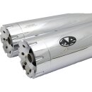 Double Slip-On Muffler Set Endcap Revolver Chrome