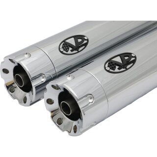 Double Slip-On Muffler Set Endcap Revolver Chrome