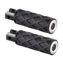 Diamond Footpegs Black Rubber Peg, Chrome End Cap