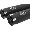 Double Slip-On Muffler Set Endcap Revolver Black Ceramic...