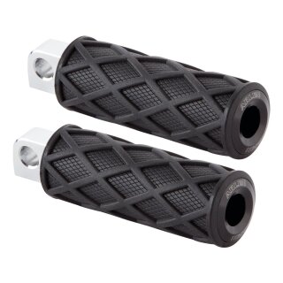Diamond Footpegs Black Rubber Peg, Black End Cap Male Mount