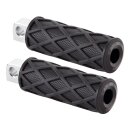 Diamond Footpegs Black Rubber Peg, Black End Cap Male Mount