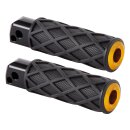 Diamond Passenger Pegs Black Rubber Peg, Gold End Cap