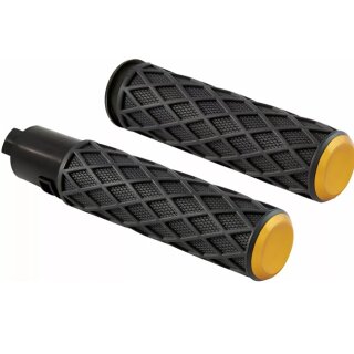 Arlen Ness Diamond Handlebar Grip Set. Gold