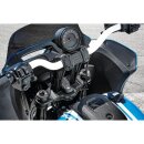 Club Style Pullback S Riser Kit with Top Mount Round Speedometer 7" Height, 1 1/4" Clamp Diameter Black Anodized
