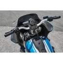 Club Style Pullback S Riser Kit with Top Mount Round Speedometer 11,5" Height, 1 1/4" Clamp Diameter Black Anodized