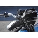 Club Style Pullback S Riser Kit with Top Mount Round Speedometer 11,5" Height, 1 1/4" Clamp Diameter Black Anodized