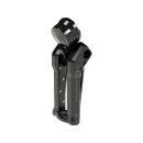 Club Style Pullback S Riser Kit with Top Mount Round Speedometer 11,5" Height, 1 1/4" Clamp Diameter Black Anodized