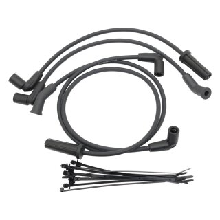 Silicone Spark Plug Wire Set of 4 Cables Black