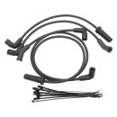 Silicone Spark Plug Wire Set of 4 Cables Black