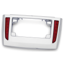 Chrome License Frame Red Lens Tri09-Up