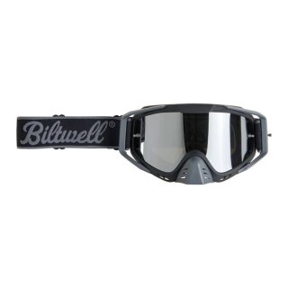 Biltwell Ridgeline Motorrad Brille Script grau