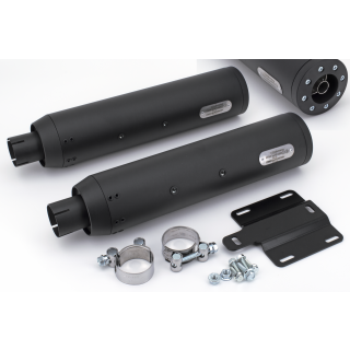 Twin Dark mufflers 90mm CHUBBY ISC15-21