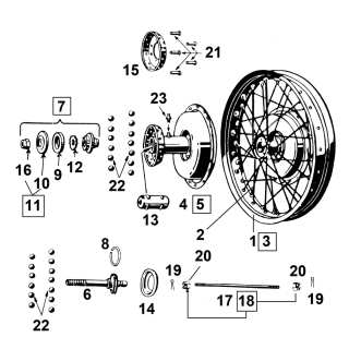 Front Axle Sleeve with Cones/Nut WL30-52