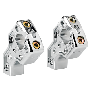 JM PB Risers 2.5" Dual Clamp Chrome