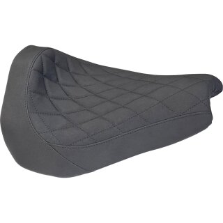 Vinyl Leather Solo Seat Diamond Stitch, For Thunderbike GP Style Fender 260/18" and OE Tank Black