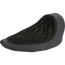 Nubuk Leather Solo Seat Diamond Stitch, For Thunderbike Steel Fender 260/18" and OE Tank Black
