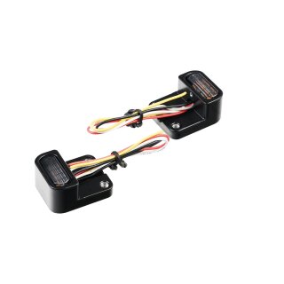 License Plate Base Plate 3 in1 Turn Signals and Housing Black