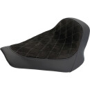 Nubuk Leather Solo Seat Diamond Stitch, For Thunderbike Steel Fender 260/18" and OE Tank Black