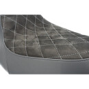 Nubuk Leather Solo Seat Diamond Stitch, For Thunderbike Steel Fender 260/18" and OE Tank Black