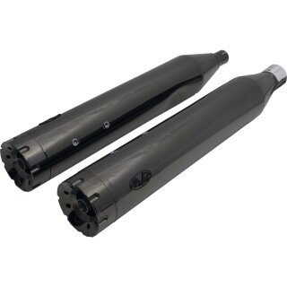 Double Slip-On Muffler Set Endcap Revolver Dark Chrome