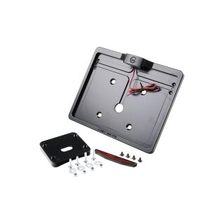 Mid-Mount License Plate Bracket and Base Plate Kit V1, Austria: 210 x 170 mm, without 3-in-1 Turn Signals Black Satin