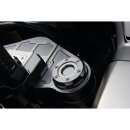 Reduced Reach Club Style Riser Relocation Plate 45 mm Offset, includes Steering Lock Cover Black Anodized