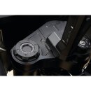 Reduced Reach Club Style Riser Relocation Plate 45 mm Offset, includes Steering Lock Cover Black Anodized