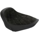 Nubuk Leather Solo Seat Diamond Stitch, For Thunderbike Steel Fender 200/18" and OE Tank (Narrow Frame Models) Black