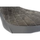 Nubuk Leather Solo Seat Diamond Stitch, For Thunderbike Steel Fender 200/18" and OE Tank (Narrow Frame Models) Black