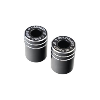 Club Style Crash Bar Sliders V2, Aluminium with Cult-Werk Clubstyle Design Milling (Length: 45 mm) Black Anodized