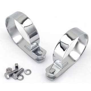 Muffler Clamp Set Chrome 3-1/4" Tubing