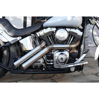 Firestarter Exhaust System , Raw Hole Heat Shield, Black Smooth Endcap, Outline 2,5"