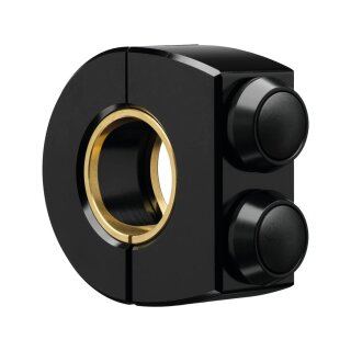 mo.switch Push-Button Clamp for 1" or 7/8" Handlebars 2 Black Button Gloss Black Anodized