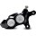 Race Series Monoblock Brake Caliper Clear Anodized Billet Bore Caps Black Anodized Front Right